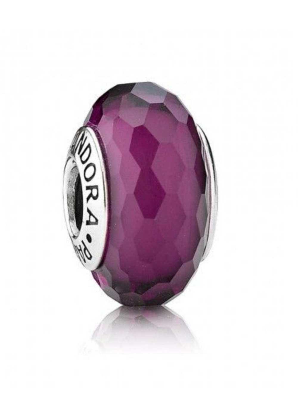 Rare PANDORA Faceted Purple Murano Glass Charm